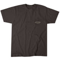 The Roper Tee from Rural Cloth is a vintage-inspired dark gray short-sleeve t-shirt featuring a small 