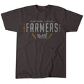 The Support Local Farmers Tee by Rural Cloth is a dark gray t-shirt made from premium weight fabric. It features 