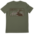 America We Hunt Elk Tee-Military Green Frost