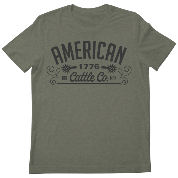 The Western Tee by Rural Cloth is a comfortable and durable gray t-shirt featuring bold, large print text that reads 