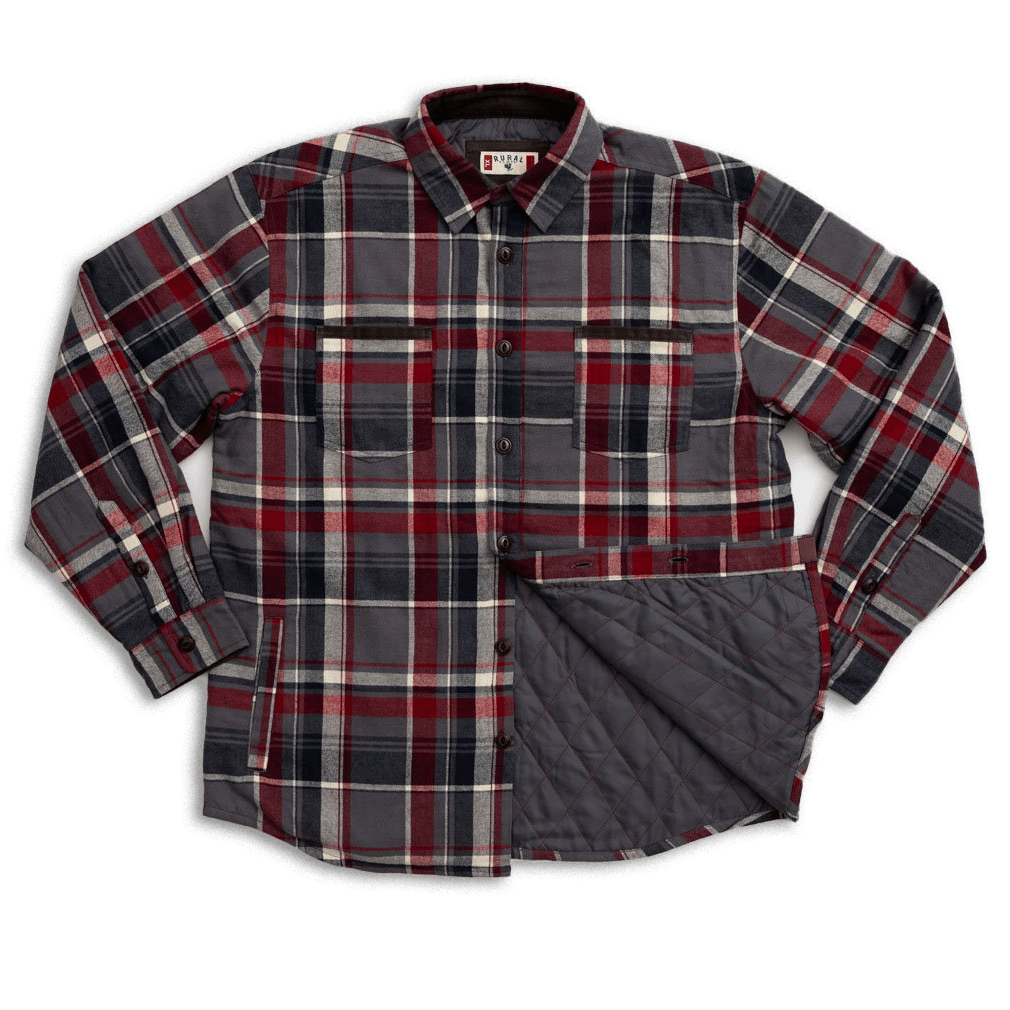 Workman Quilted Shirt Jacket | Gray & Red